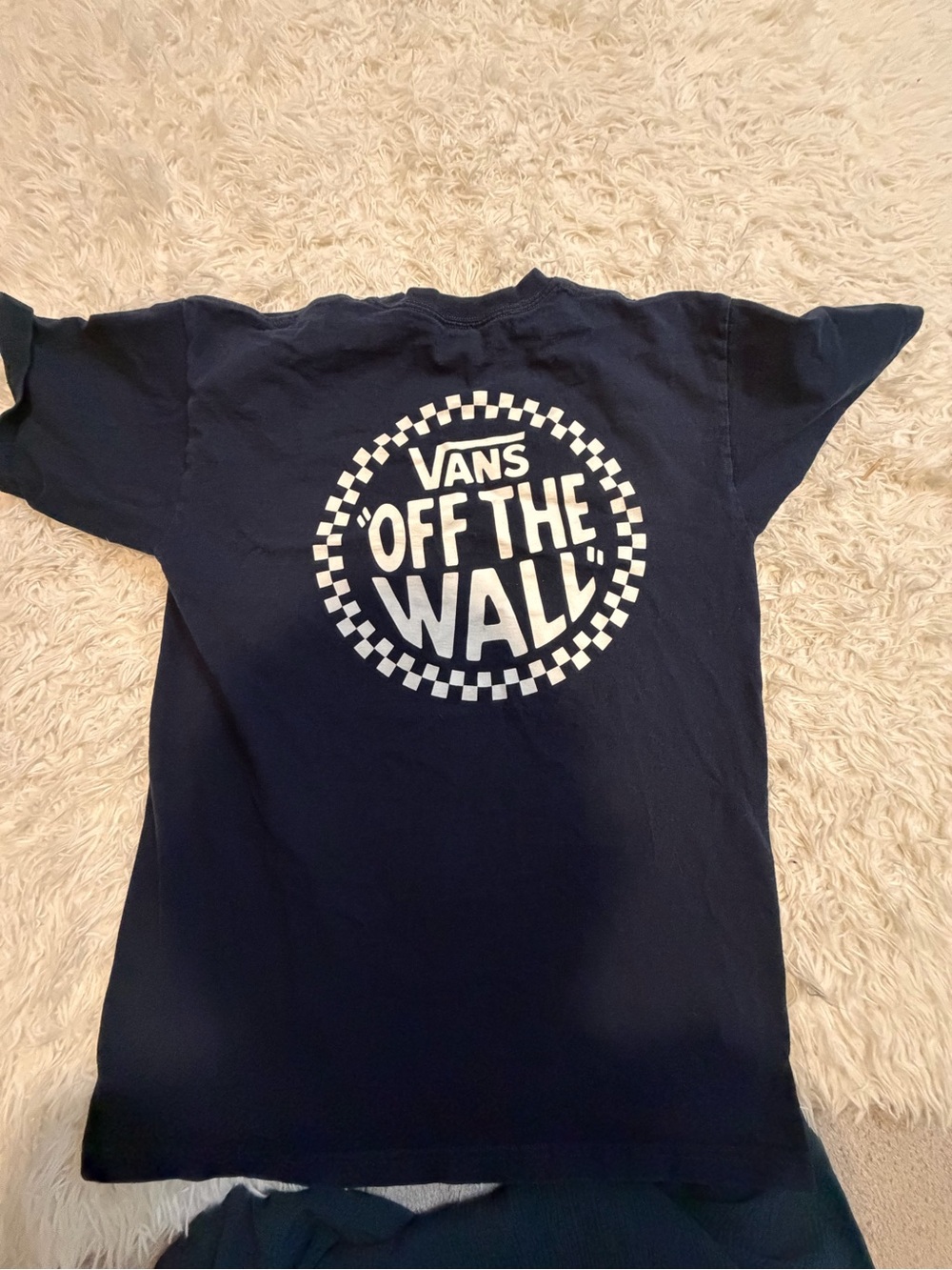 Vans Navy Tee with White 'Off The Wall' Circle Logo